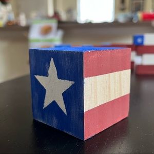 Flag Tiered Tray Decor